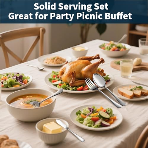 Silverware Set for 8 with Serving Utensils (Modern / 45 Piece)