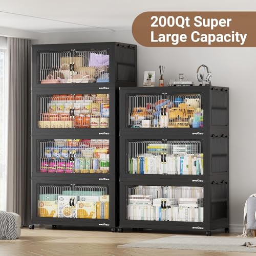 800Qt Extra Large Stackable Storage Bins with Lid (4 Count)