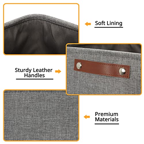 12 inch Cube Storage Bins (Grey / M-12"x 12"x12")