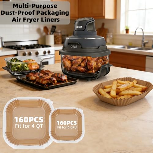Air Fryer Liners for Ninja Crispi (5.5 Inch Square + 7.5 Inch Square)