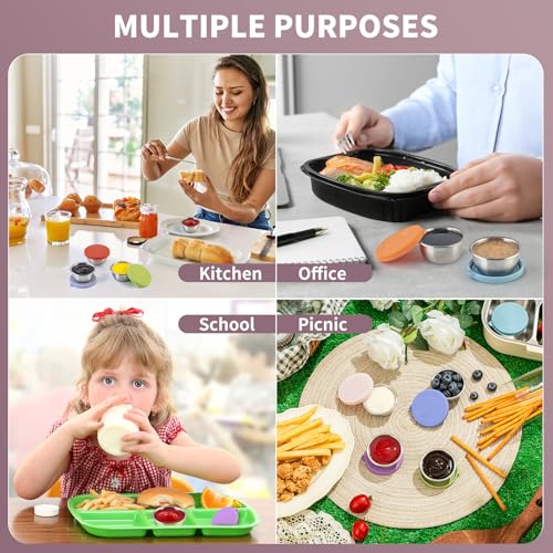 8 Pack 1.6 Oz Small Salad Dressing Containers To Go (1.6 OZ-Multicolor)