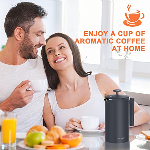 French Press Coffee Maker (Grey / 34 oz)