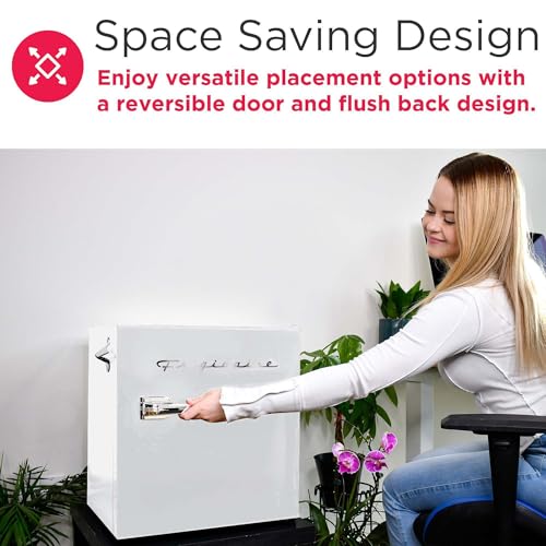Retro Compact Fridge with Chiller (White)