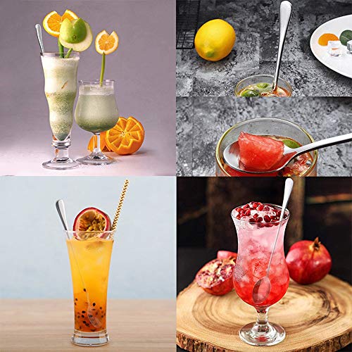 10 Piece Long Handle Iced Tea Spoon (10 Pieces Silver)