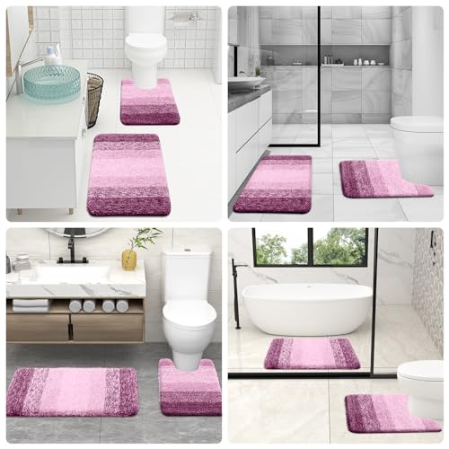 Luxury Toilet Rugs U (24" X 24" Contour Rug / Pinkish-purple)