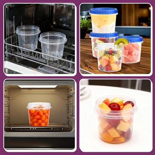 12 Pack Freezer Containers with Screw On Lids 24 Oz (24oz-12pack)
