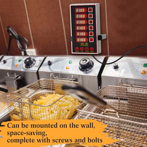 1 Pack Commercial Digital Kitchen Timer for Cooking (6 Channel)