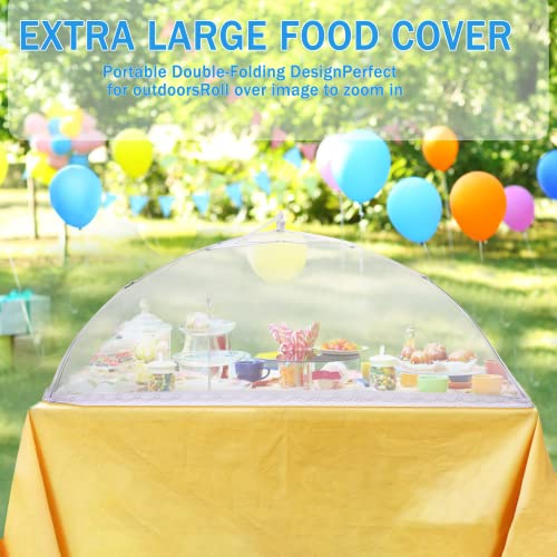 4 Pcs Extra Large Mesh Food Cover Tent Umbrella for Outside Parties (40"x24" 17"x17")