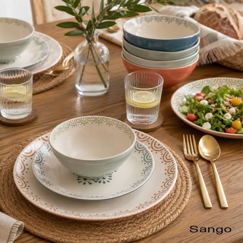 12 Piece Speckled Stoneware Dinnerware Set for 4 (Glazed Garden / 12-Piece Set)