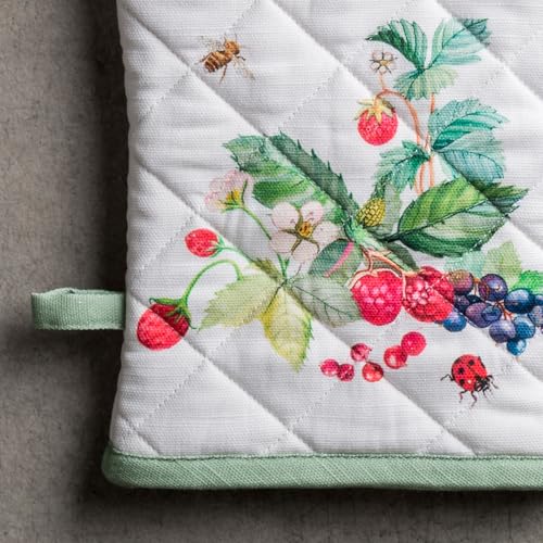 100% Cotton Oven Mitt & Pot Holder Set (035 - Printemps / 7.5" x 13" & 8" x 8" (Oven Mitt & Pot Holder))