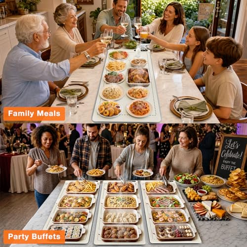 Extra Long Warming Mat for Food (XXX Large Size: 43"x15" / Beige)