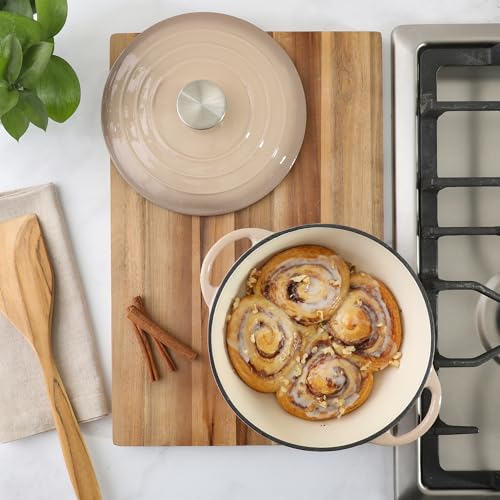 Addlestone 2.65 Qt Enameled Cast Iron Dutch Oven Pot with Lid (2.65-Quart / Gradient Taupe)