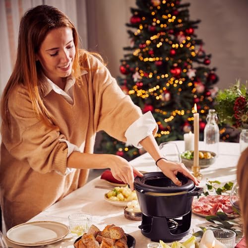 Nori 2 Quart Round Enameled Cast Iron Fondue Pot Set