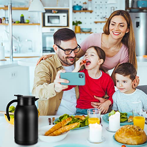 Stainless Steel Thermal Coffee Carafe Dispenser (40oz,Black / 40 Ounces)