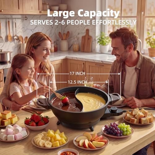 TWIN™ Dual ShabuShabu Electric Hot Pot Fast & Even Heat (Black / 4.5 Quarts)