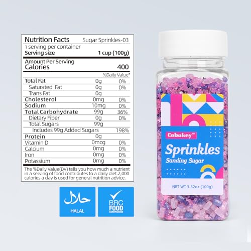 Sanding Sugar Edible Pink Glitter Stars Mix (3.5 Ounce)