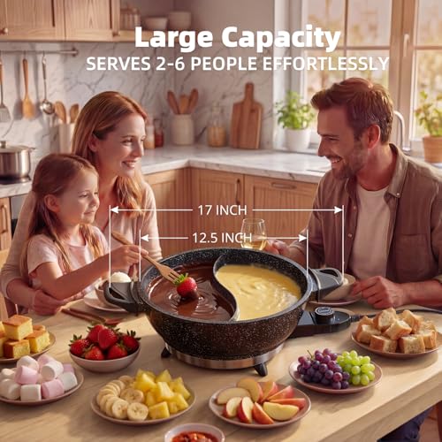 TWIN™ Dual Shabu Electric Hot Pot Fast&Even Heat (Midnight Black / 4.5 Quarts)