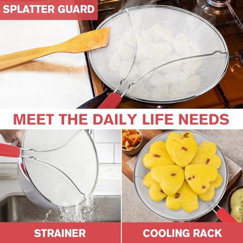 Splatter Screen for Frying Pan & Food Strainer
