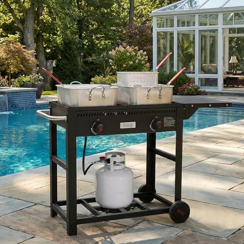 Outdoor Propane Deep Fryer with Movable Cart (36 qt)