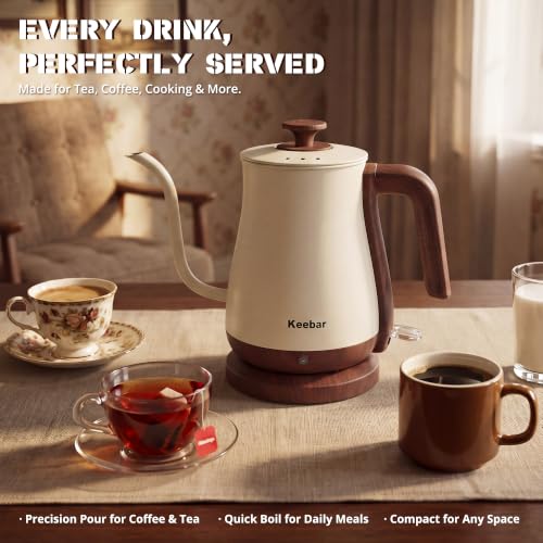 Gooseneck Electric Kettle (beige / 0.8 Quarts)
