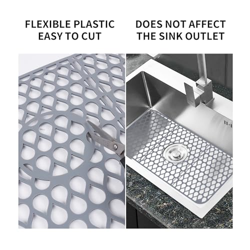 Sink Mat Sink Protectors for Kitchen Sink By Better Housewares Wok Stand Strong Adsorption And Skid Resistance PVC Free Silicone Sink Mat (26" x 14")