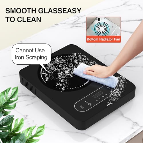 Electric Cooktop 1800W Single Burner Portable Electric Stove 110V Hot Plate (Black Single Burner)