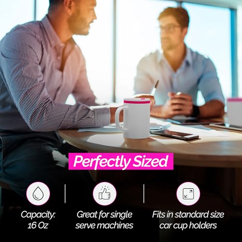 Iconic Desk Mug with Lid & Handle (Pink)