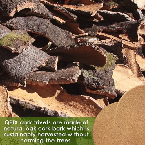 Cork Trivets for Hot Pots and Pans (03-8 Inch 6pcs Square)