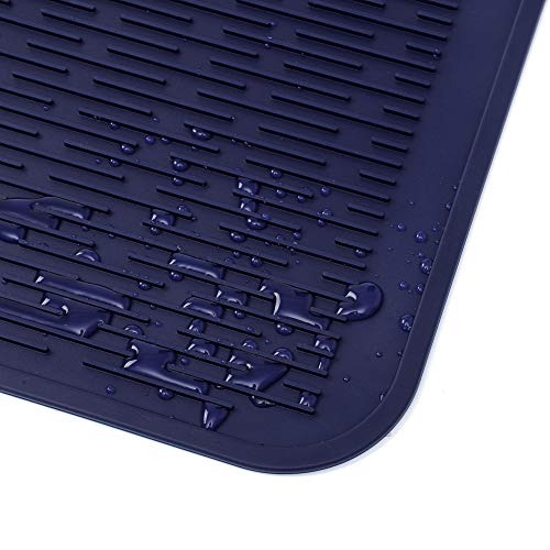 Silicone Dish Drying Mat for Multiple Usage (Navy Blue / 24"L x 18"W)