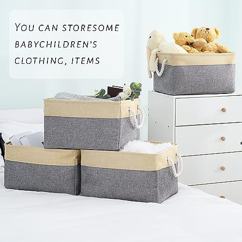 Organization and Storage Basket for Organizing (Golden&Grey / Large (Pack of 4))