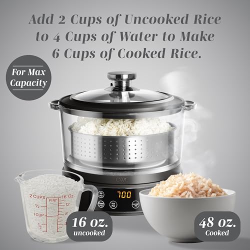 Glass Mini Low Carb Rice Cooker (Black)