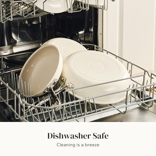 Non Stick Frying Pans (Beige White / 8+9.5+11 inch)