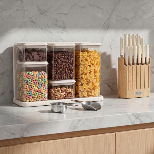 Glass Airtight Food Storage Containers with Pop Lids (White)