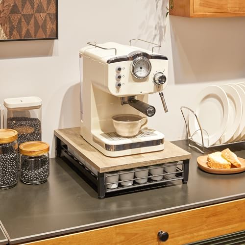 Wooden Coffee Pod Holder for K (35 Pods K Cup / Greige)