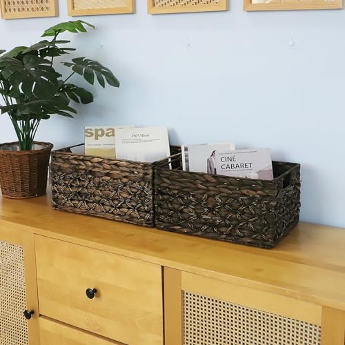 Large Rectangular Woven Storage Containers For Shelves (Large)