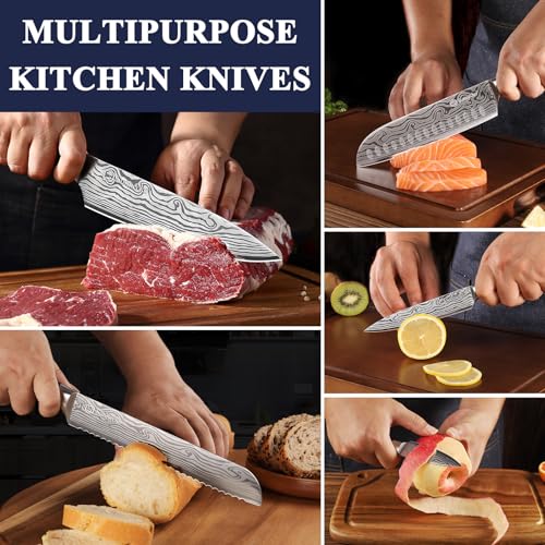 Kitchen Knife Set 5 Piece Chef Knife Set Professional High Carbon Stainless Steel (Set of 5)