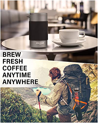 POLIVIAR French Press Coffee Maker (Grey / 12 oz)