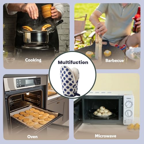 1 Pair Mini Oven Mitts (Dotblue)