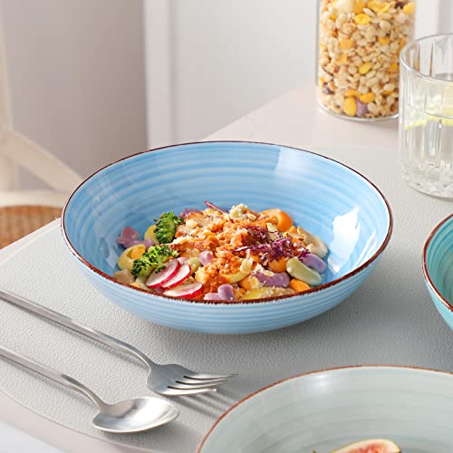 Bonita 38 oz Ceramic Pasta Bowls Set of 6 (Cool Color / 38 Oz)