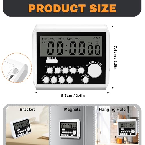 5 Channels Digital Kitchen Timer