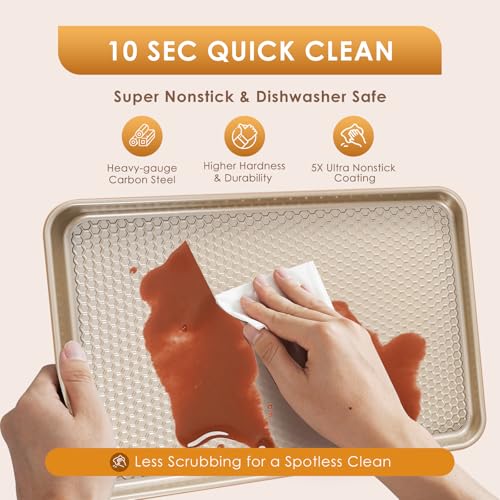 Baking Sheet Pan Set of 3 (Textured Champagne Gold)