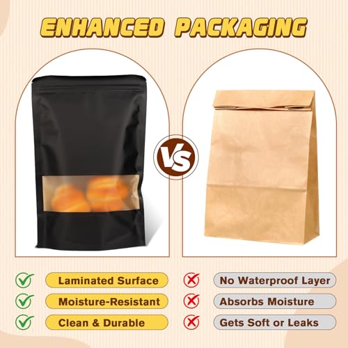 50 Pack Cookie Bags (Black / 4x6in (10x15cm))