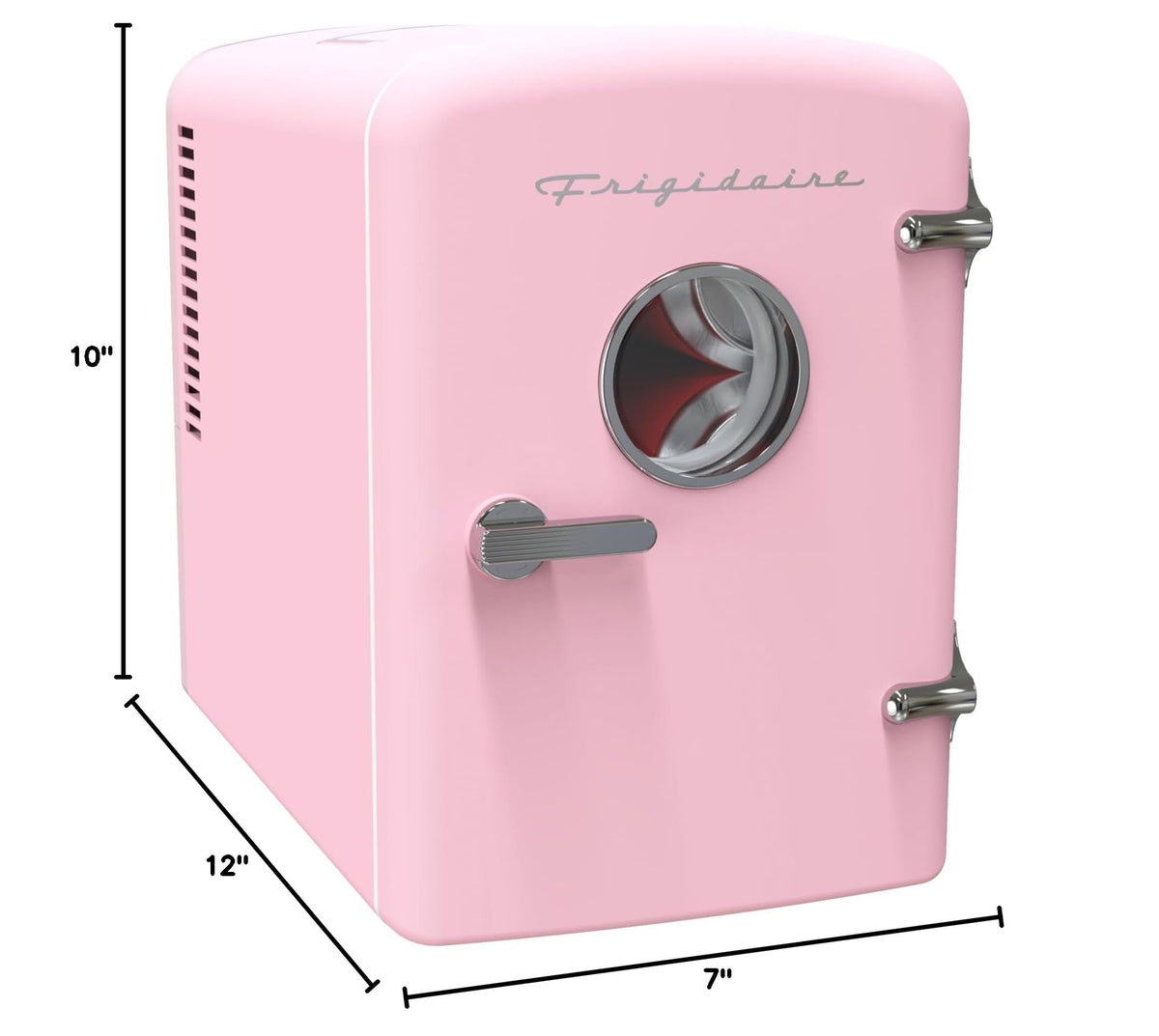 Retro 9 Can Mini Personal Fridge Portable Cooler for Car (Pink)