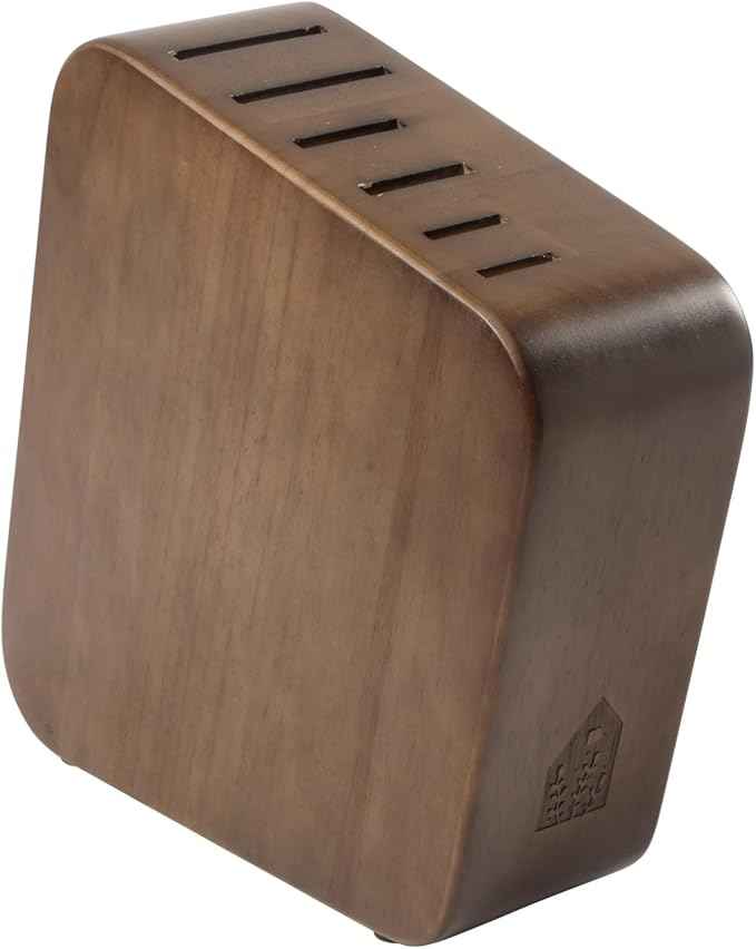 Bloomhouse 7 Piece Italian Walnut Wood Knife Block Set W/German Steel Forged Knives