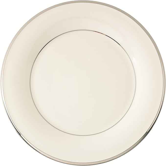 Lenox Solitaire Dinner Plate, ivory/platinum,White