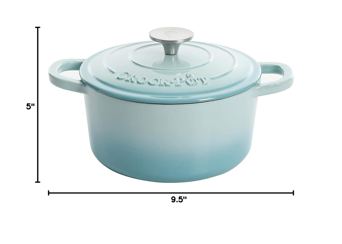 Artisan Round Enameled Cast Iron Dutch Oven (Aqua Blue / 5-Quart)