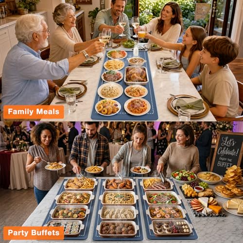 Extra Long Warming Mat for Food (XXX Large Size: 43"x15" / Navy)