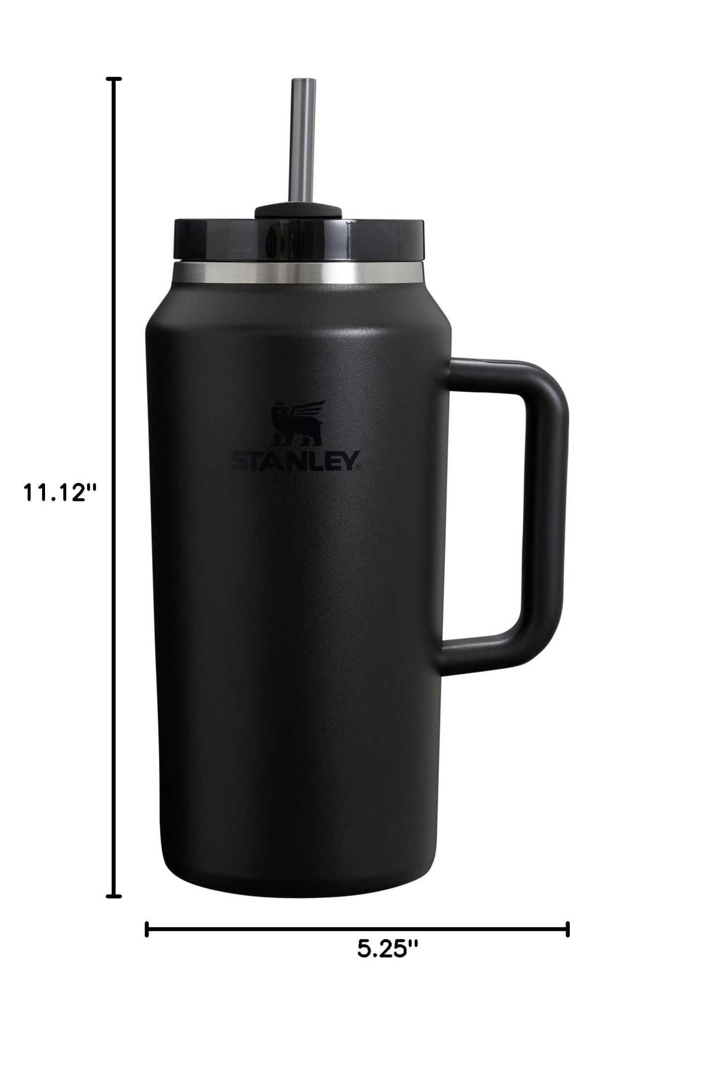 Quencher H2.0 Tumbler with Handle & Straw 64 oz (64 Ounces / Black 2.0)