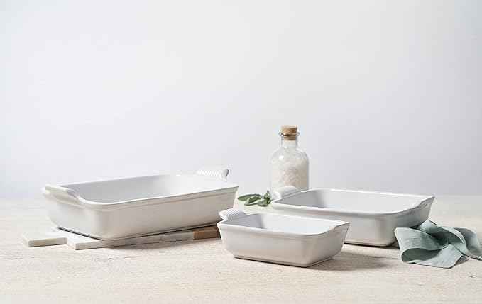 Le Creuset Stoneware Rectangular Dish, 3.15 qt. (12.5" x 8.25"), White