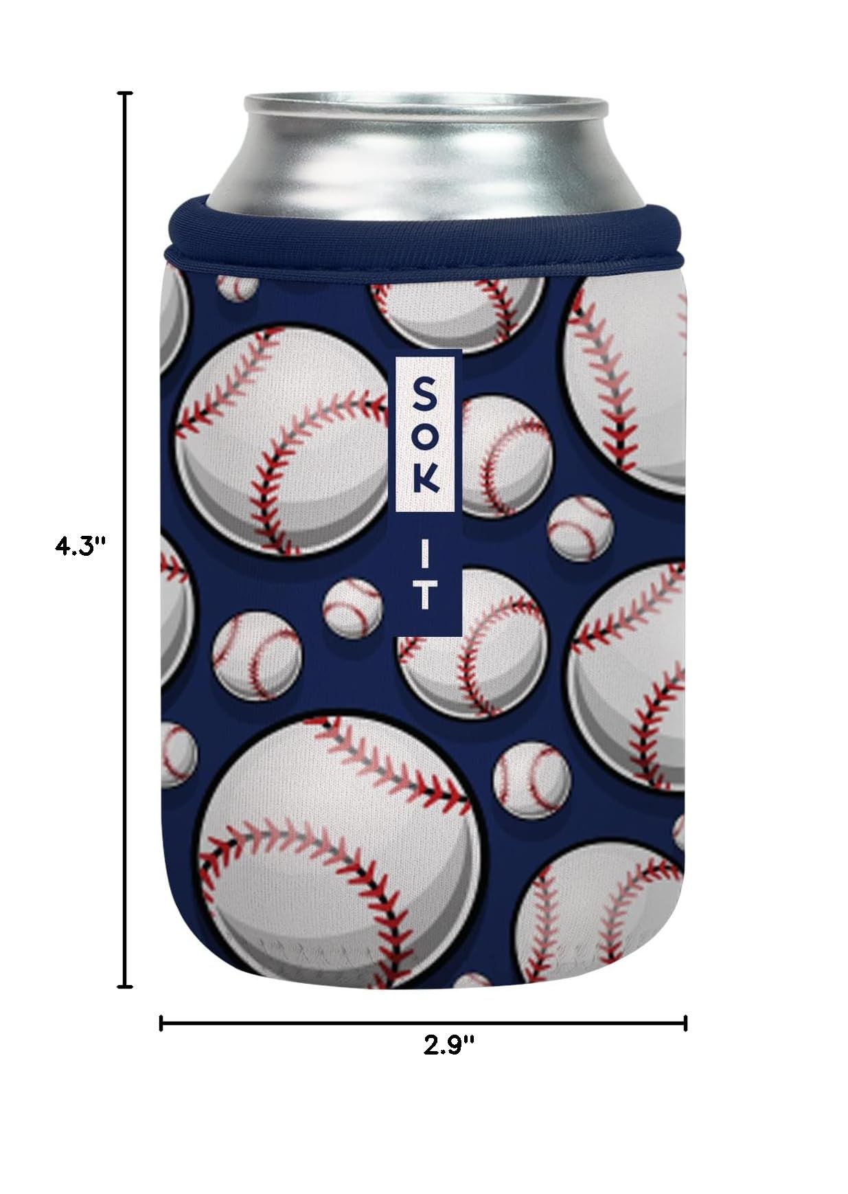 CanSok Sleeve for Beer & Soda Insulated Neoprene Cover (Baseball / 12oz Can Sleeve)